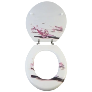 Bath Duck Wc-Ülőke - Mdf - Mintás - Rozsdamentes Acél Zsanérokkal - Orchidea