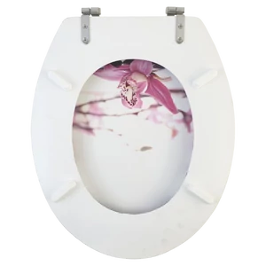 Bath Duck Wc-Ülőke - Mdf - Mintás - Rozsdamentes Acél Zsanérokkal - Orchidea