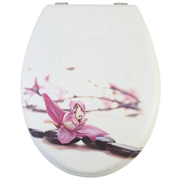 Bath Duck Wc-Ülőke - Mdf - Mintás - Rozsdamentes Acél Zsanérokkal - Orchidea